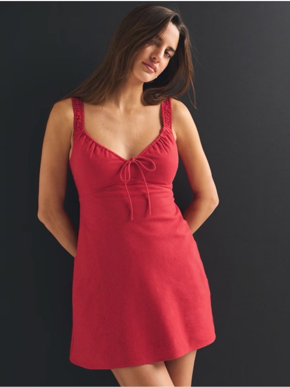 NWT Abercrombie & Fitch Red Tie-Front Mini Dress